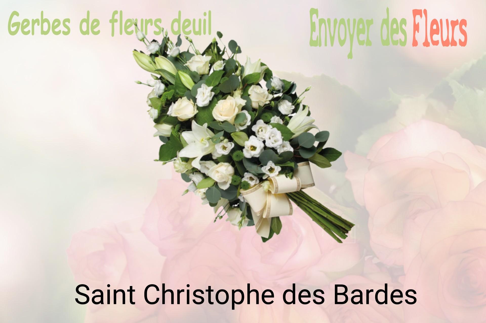 Gerbe de fleurs de deuil livrée à Saint-Christophe-des-Bardes